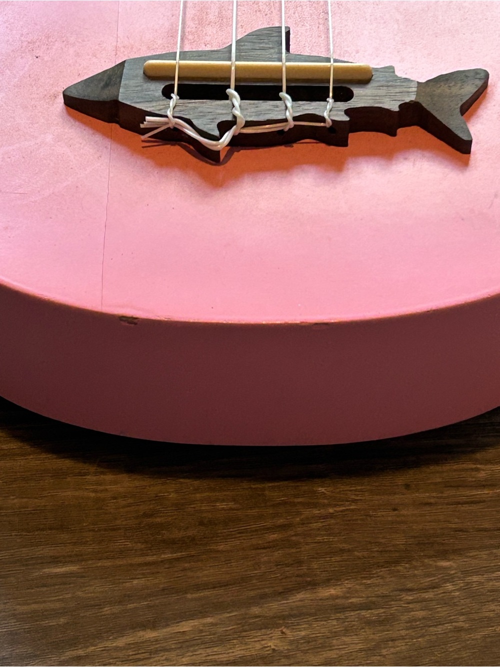 Pink Kala Makala Shark Bridge Soprano Ukulele - Picture 7 of 7